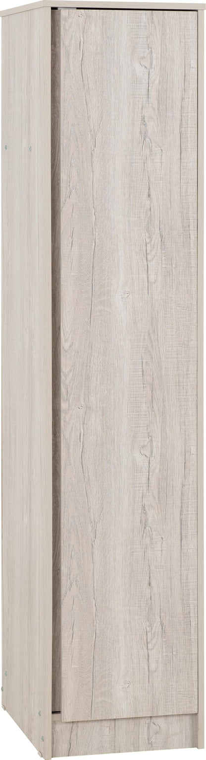 Seconique Malvern 1 Door Wardrobe in Urban Snow