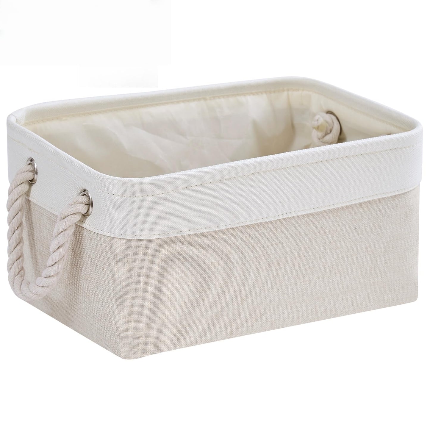 Mangata Small Storage Box, Thickened Fabric Storage Basket with Handles for Shelves Toy (S, 1 Pack)