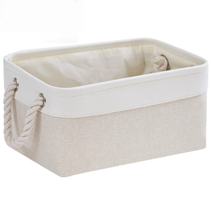 Mangata Small Storage Box, Thickened Fabric Storage Basket with Handles for Shelves Toy (S, 1 Pack)