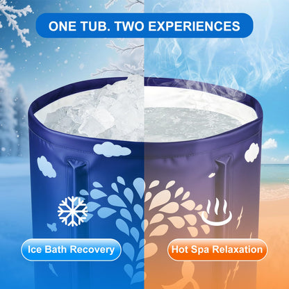 Portable Foldable Bathtub, Separate Family Bathroom SPA Tub, Soaking Standing Bath Tub for Shower Stall, Efficient Taintenance of Temperature