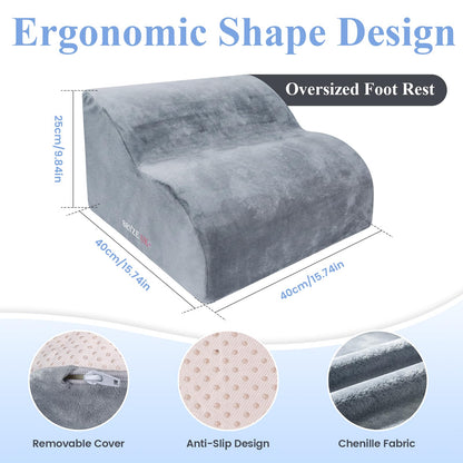 Foot Rest for Under Desk at Work, Multifunctional 3-Tier Foot Stool with Washable Cover, Ergonomic Foot Rest for Office Chair, Gaming Chair & Sofa