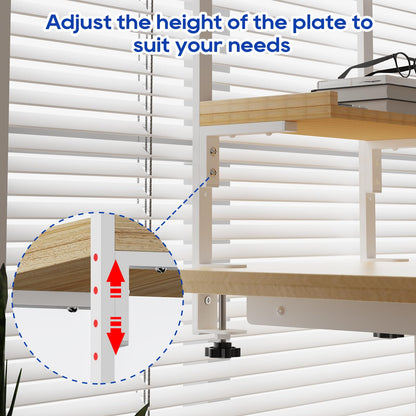 THYGIFTREE Clamp On Desk Shelf 2-Tier, Desk Extender Accessories for Office Gaming Accessories, Tabletop Book Storage Rack