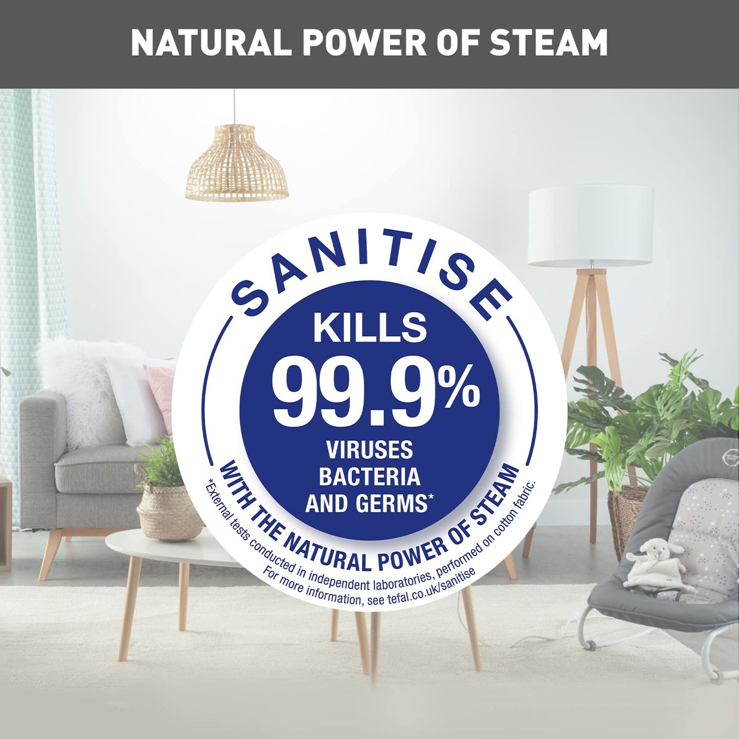 Tefal Handheld Clothes Steamer, Powerful 90g/min Steam Boost, Ready To Use In 25 Seconds, Black And Silver, DT8250