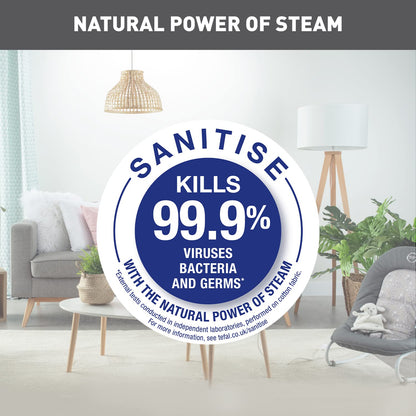 Tefal Handheld Clothes Steamer, Powerful 90g/min Steam Boost, Ready To Use In 25 Seconds, Black And Silver, DT8250