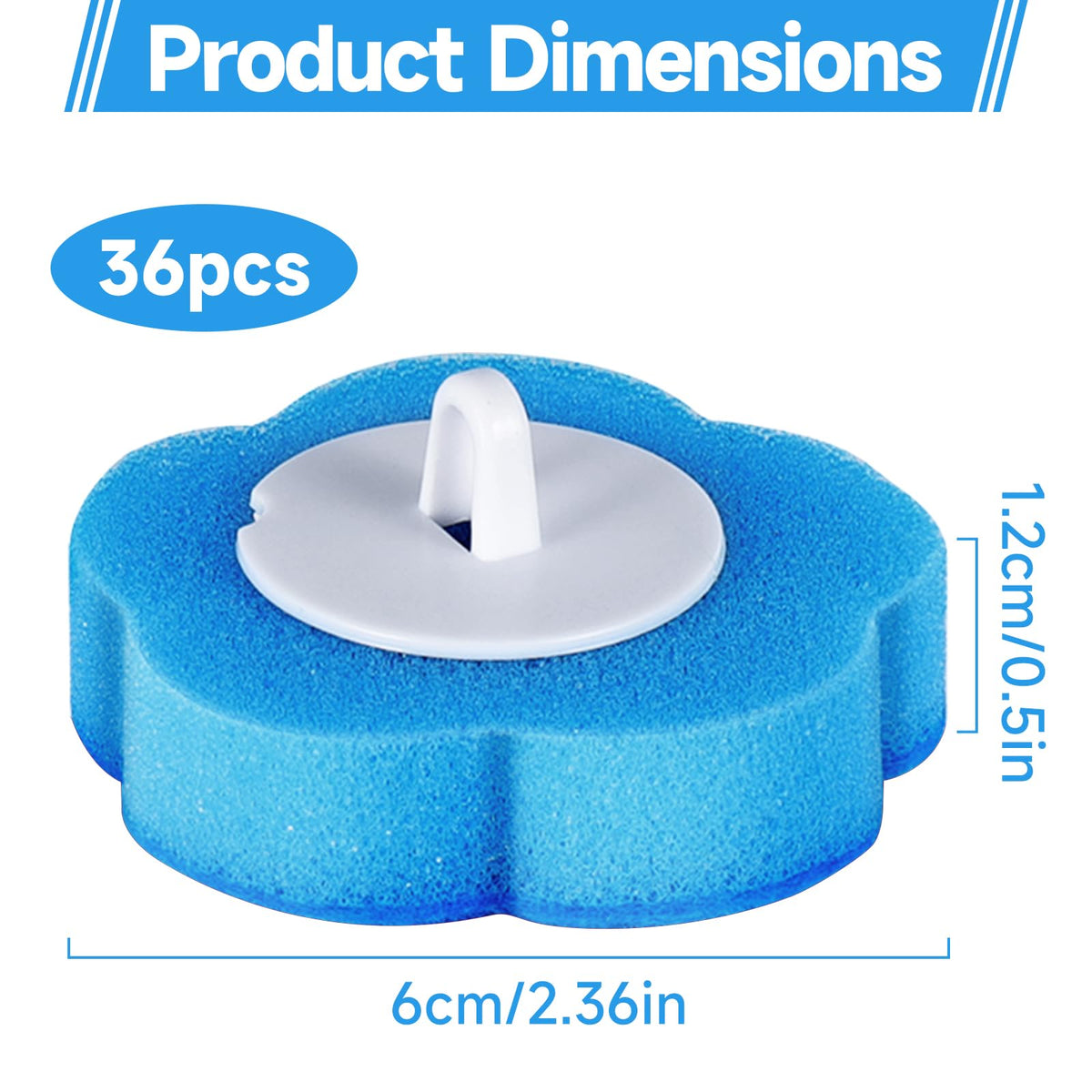 ANOMM 36Pcs Disposable Toilet Brush Replacement Head,Blue-Ocean Fresh Scent