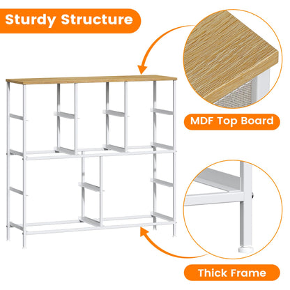 Feonase Chest of Drawers,Bedroom Tall Dresser with 10 Fabric Drawers, Metal Frame & MDF Wood Top, Adjustable Feet, Storage Organizer Unit for Bedroom