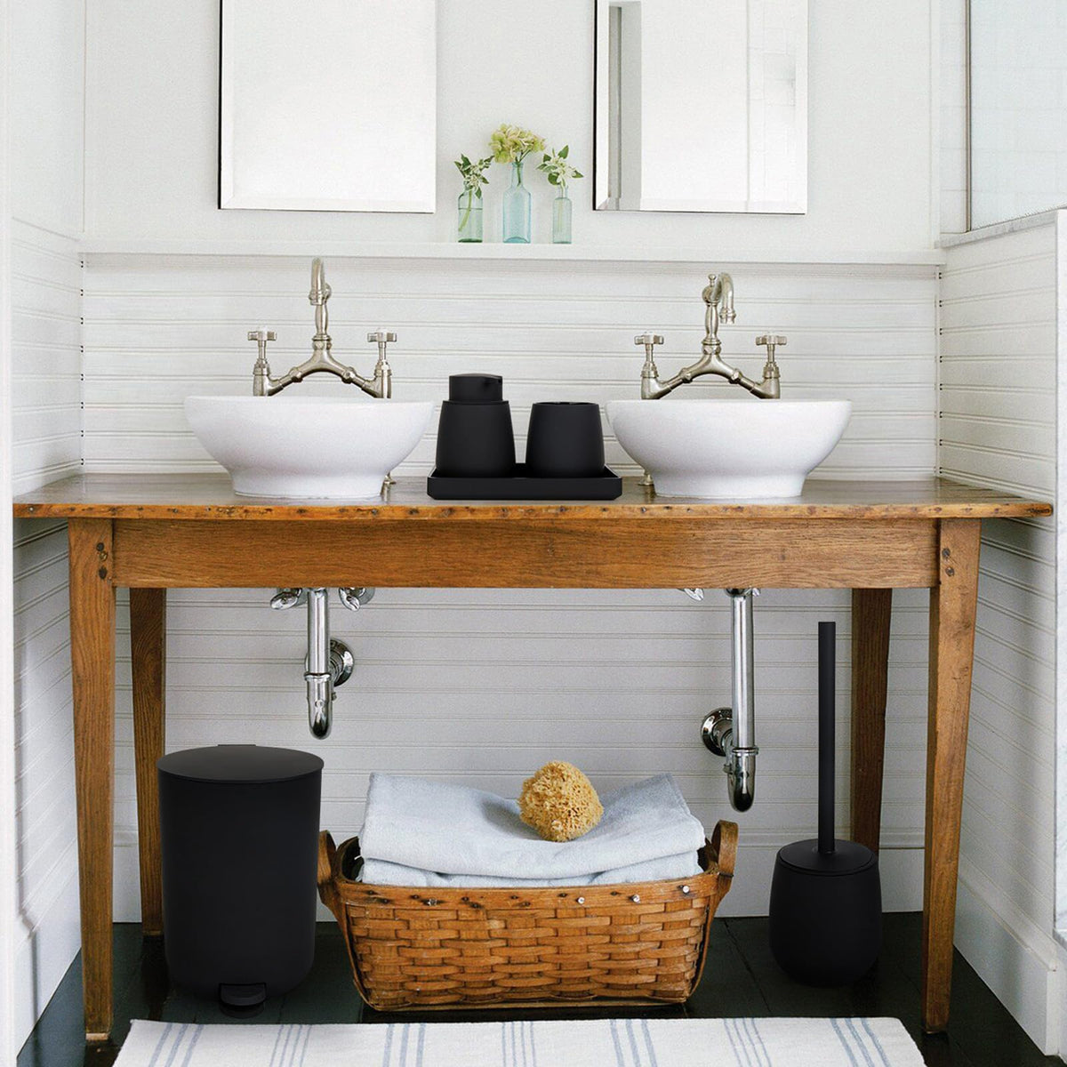 Black Bathroom Accessories Sets Complete, Modern Bathroom Sets Organizer