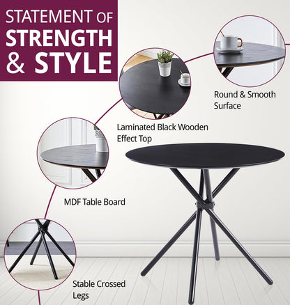 Hallowood Furniture Cullompton Small Round Dining Table and Chairs Set 4
