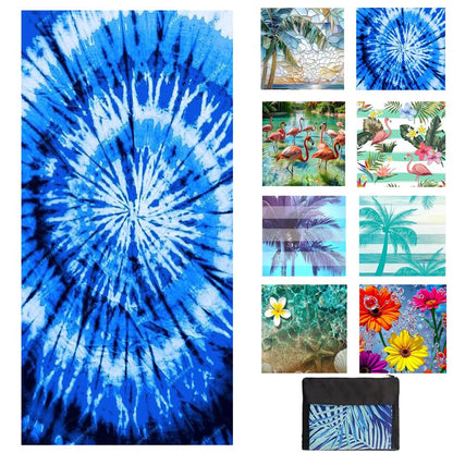 JAODFK Microfibre Beach Towel 71"X32" Quick Dry Lightweight Sand Free Extra Large Thin Blue Towels Travel Essentials For Adults Womens Swim Bath