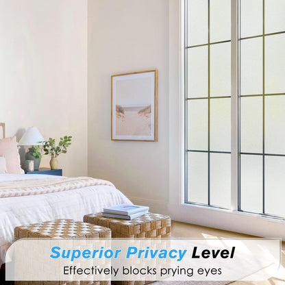 Haton Window Film Privacy for Glass Windows Frosted Film Frosting 90x300cm, Opaque Glass Sticker Self Adhesive Roll UV Block No Glue Static Cling