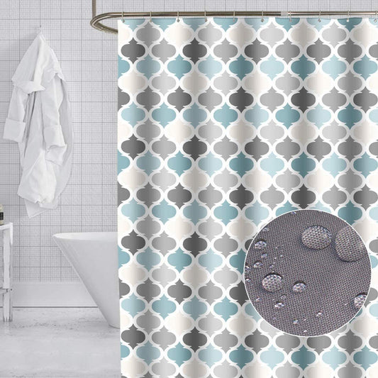 GONOVE Shower Curtain 180 x 200cm Mildew Resistant Waterproof Polyester Fabric Geometric Bathroom Shower Curtain Liner Long Washable Bath Curtain with