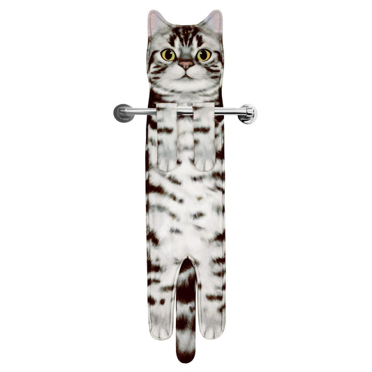 Cat Funny Hand Towels - Cute Bathroom Kitchen Towels Cat Decor Decorative Hanging Face Towels Super Absorbent Soft - Mothers Day Easter Birthday