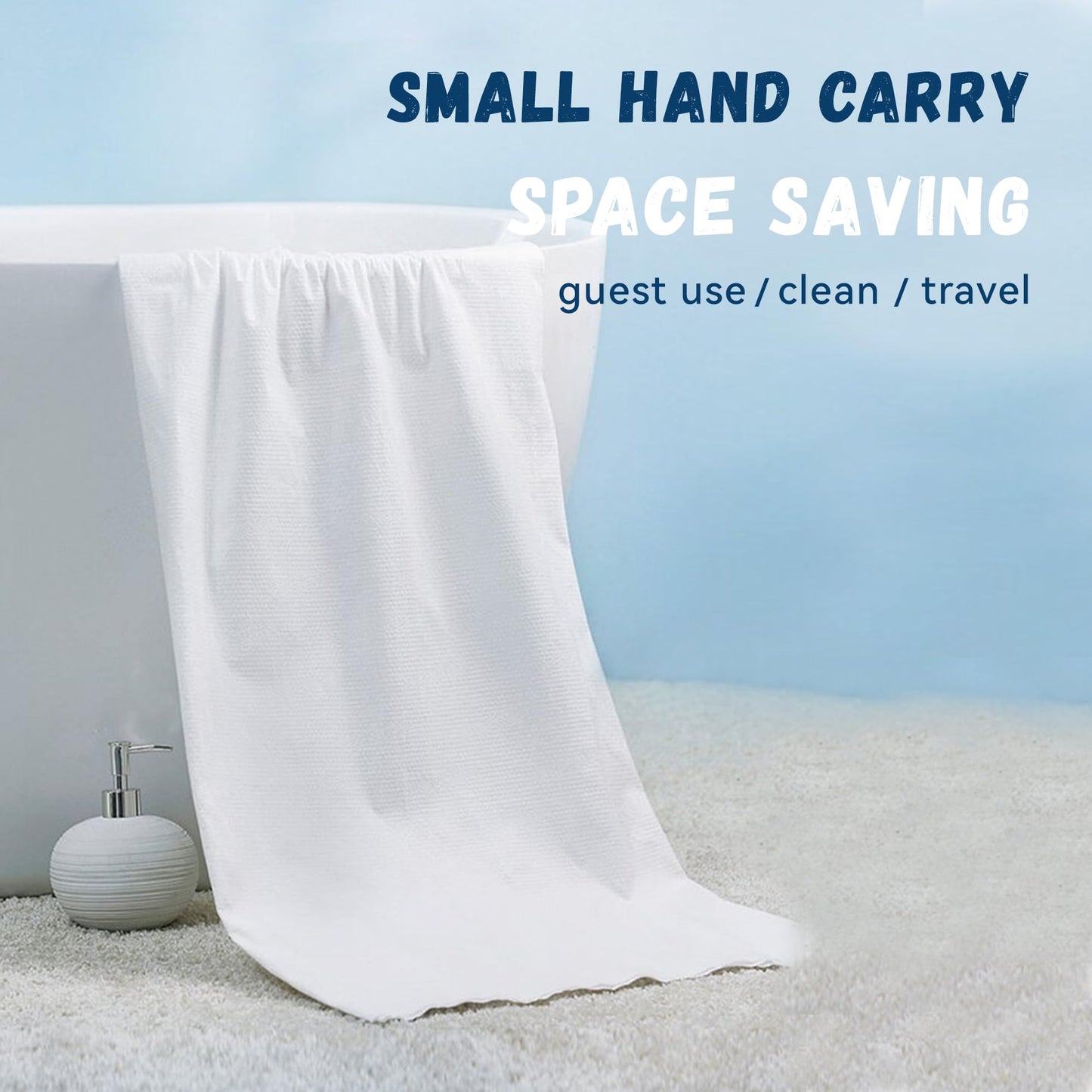 ERHAOG Compressed Towel Tablets - 140 * 70 cm Compressed Bath Towel, 5 Psc Large Disposable Bath Towels for Travel
