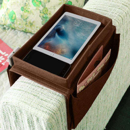 Sofa Armchair Organiser TV Remote Control Organizer Couch Caddy Arm Rest Bag Holder Sofa Tray Remote Caddy Chair Couch Storage 6 Pocket Armchair