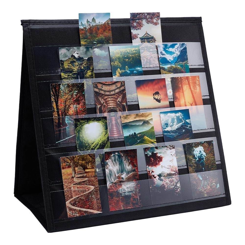 UNICRAFTALE 5 Tiers Black Double Sided Portable Bookmark Display Stand for Universal Bookmarks 3 Layers Portable Greeting Card Sticker Holder Display