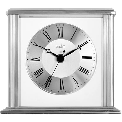 Acctim Mantel Clock, Metal, Silver, 13.7 x 15.5 x 6.8