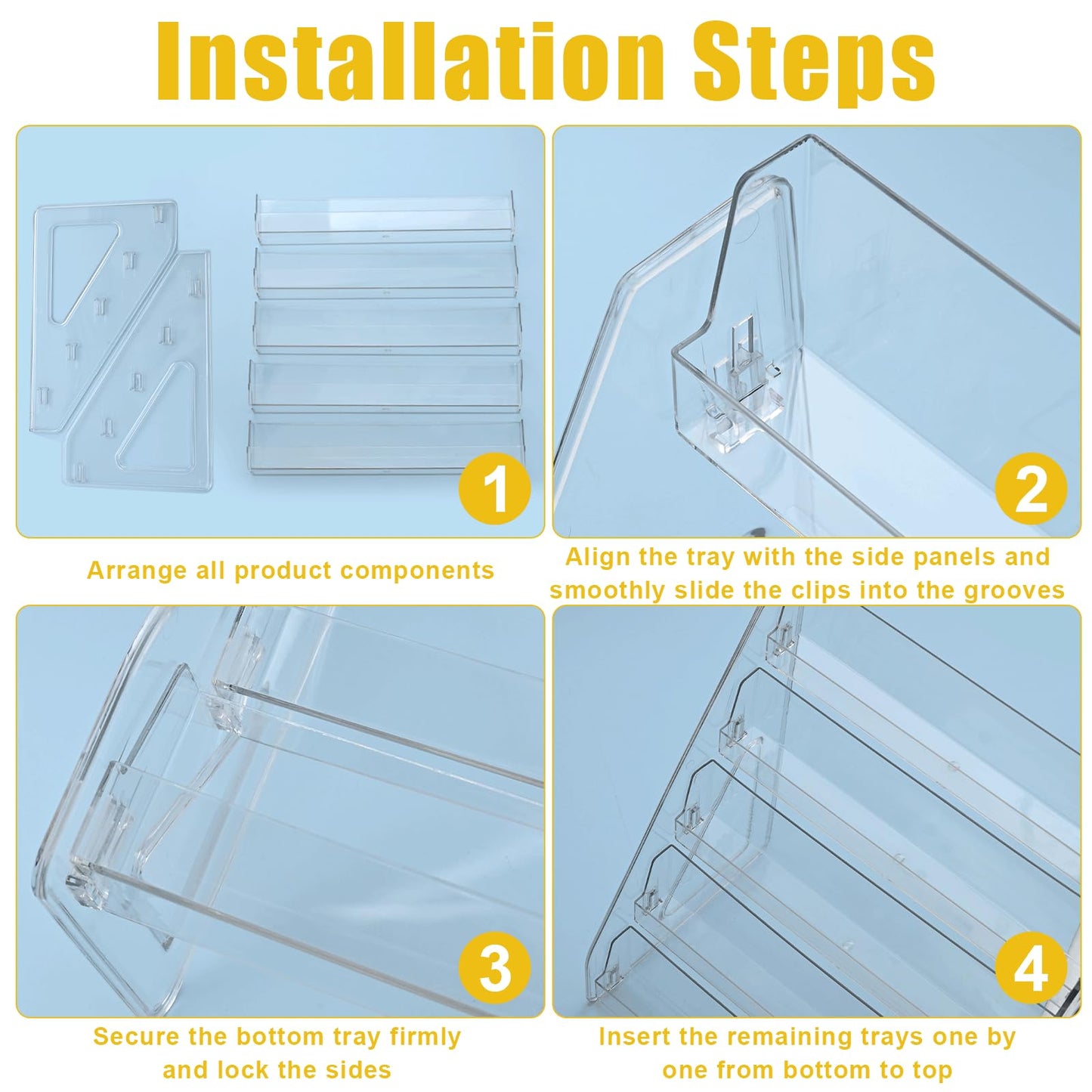 WEXFFU 5-Tier Card Display Stand, PET Material Trading Card Display Stand, Clear Display Case for Card Collection & Show, Greeting Card Organiser