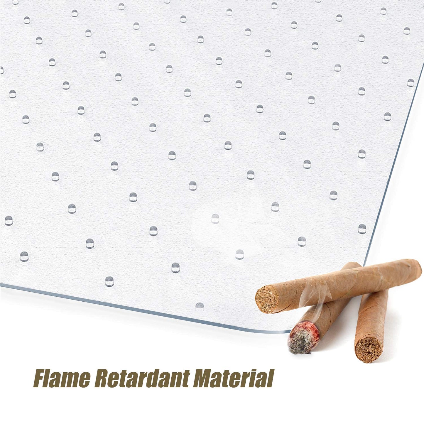 Kuyal 90x120cm Carpet Chair Mat PVC Home Office Chair Mat for Low and No Pile Carpeted Floors, Clear, Studded, BPA Free