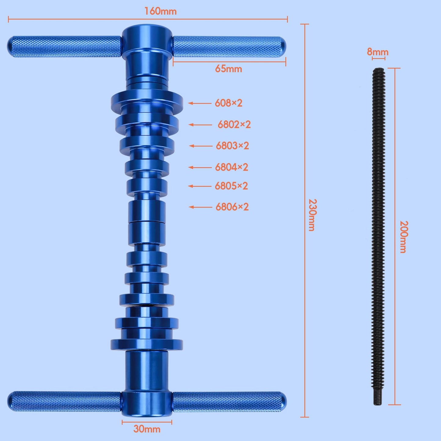 Wanocean Cycle Bearing Press Set, Bicycle Inner Bearing Press Set, Bearing Pressing Tool, MTB Hub Mounting Tool, Installation Tool