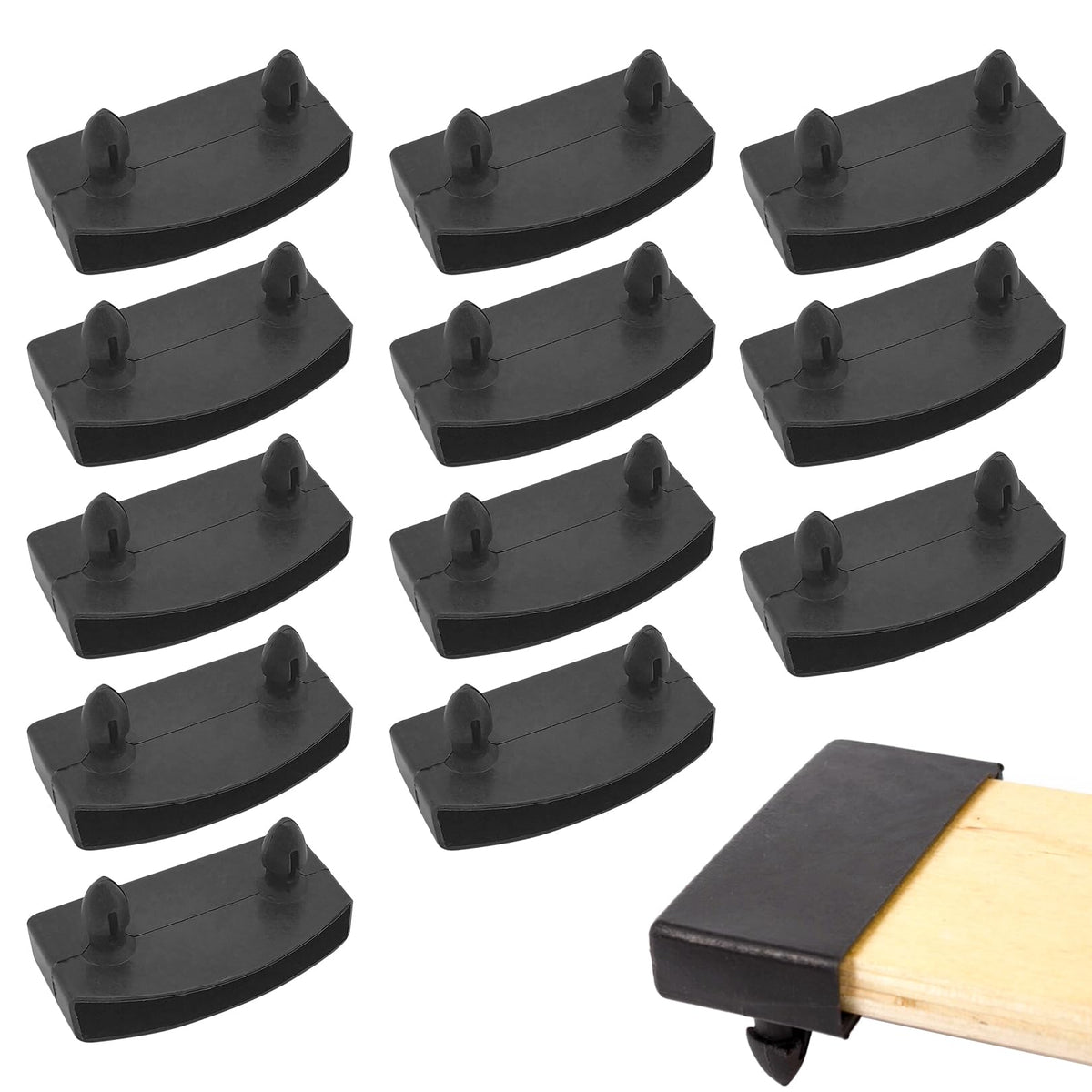 12 Pcs Plastic Bed Slat Holders, Bed Slats Holders, Black Replacement Bed Slats Holders, Plastic Bed Slat Caps