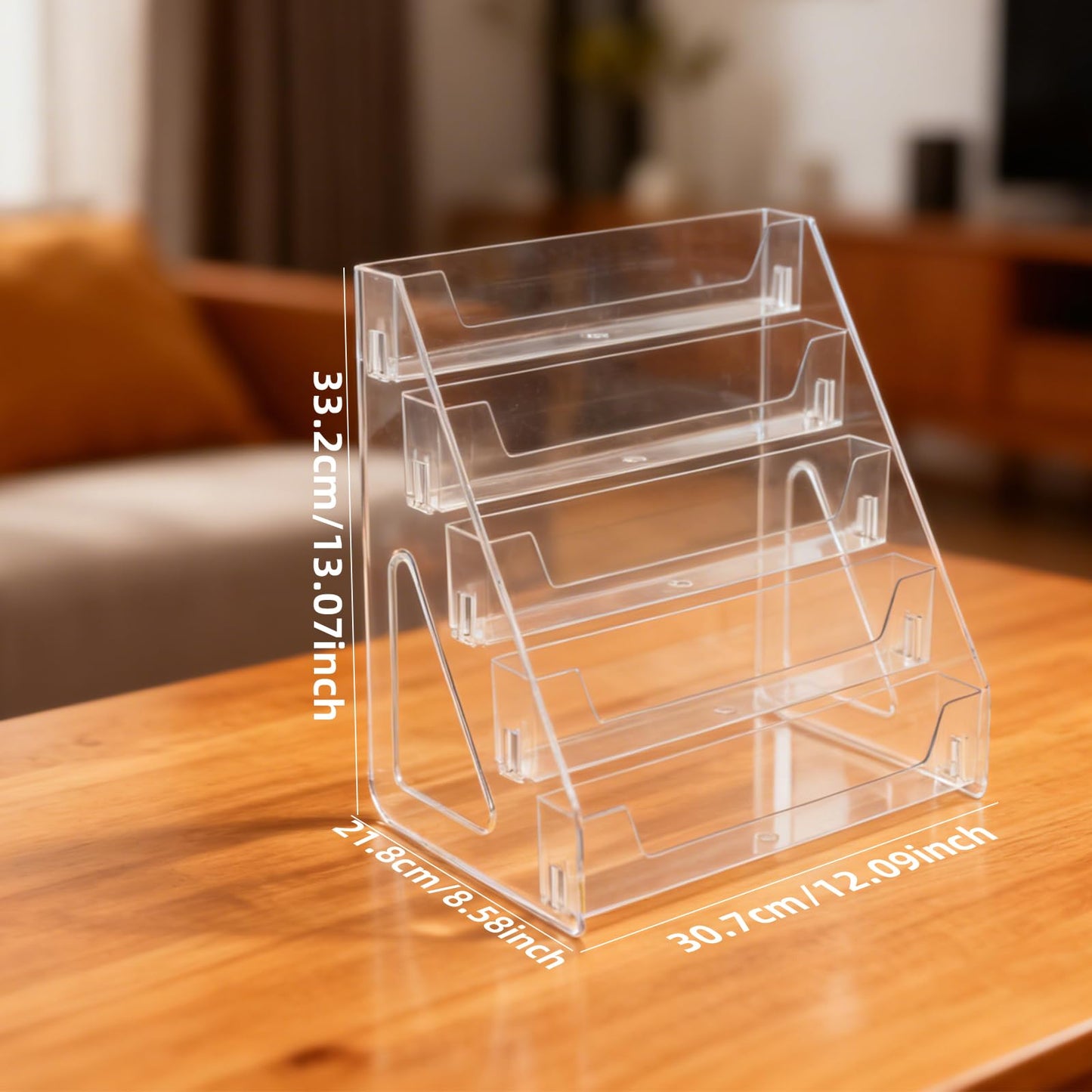 SSYYGET Greeting Card Display Stand, 3 Tier Postcard Display Stand, Portable Card Display Rack, Wooden Retail Display Holder, Magazine Organizer Rack