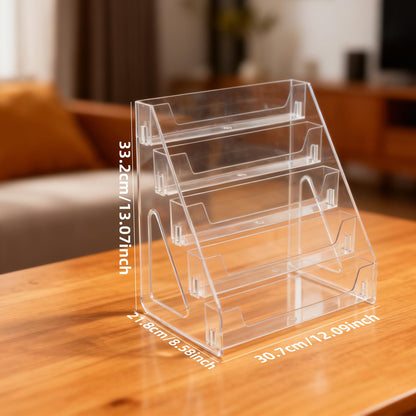 SSYYGET Greeting Card Display Stand, 3 Tier Postcard Display Stand, Portable Card Display Rack, Wooden Retail Display Holder, Magazine Organizer Rack