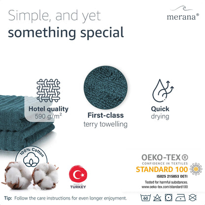 Merana OSLO towel set | quick-drying, soft & lint-free | terry luxury quality | 100% cotton terrycloth | OEKO-TEX | 590 GSM