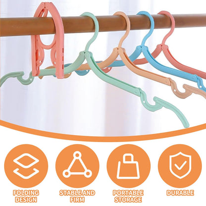 20 PCS Folding Clothes Hangers,10 Color Portable Travel Coat Hanger