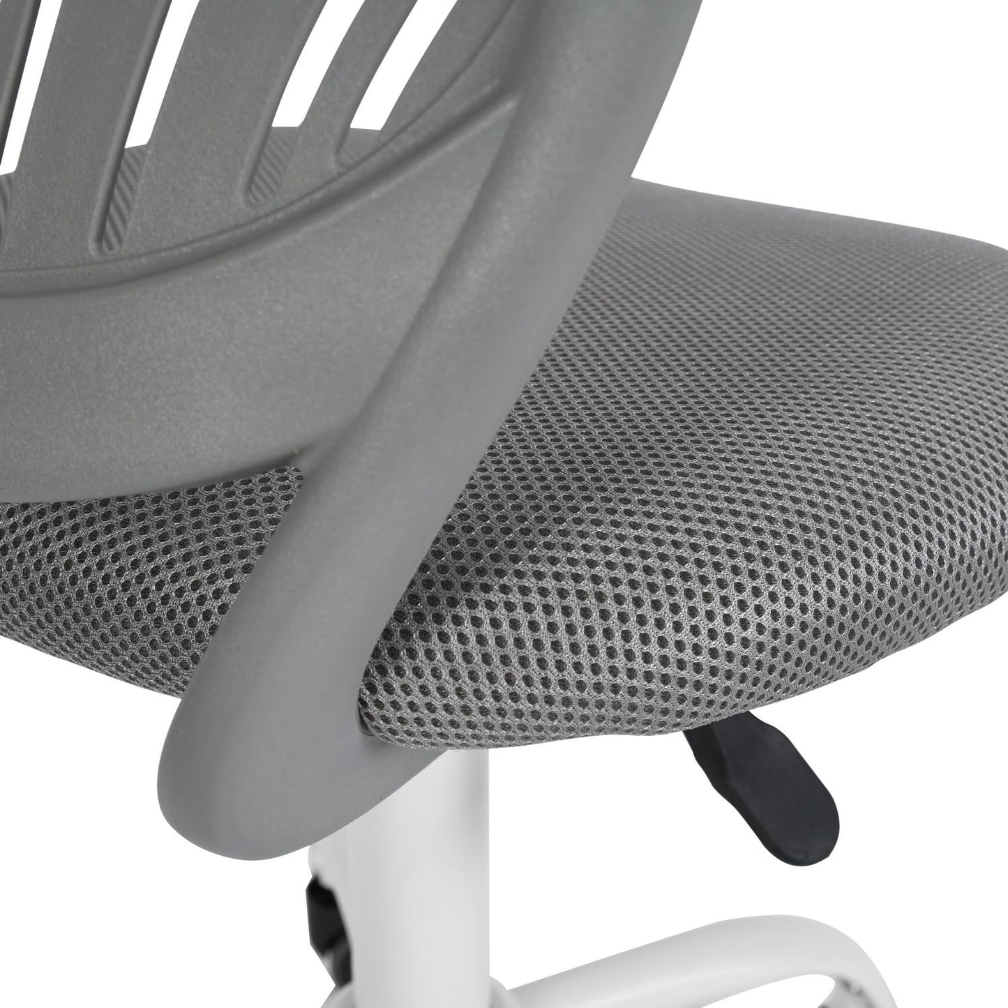 FurnitureR Compact Gaming Chair, PP Hollow Backrest, Adjustable Height, Ergonomic Swivel Foam Seat, 5 Wheels Iron Base, for Reading, Drawing, Gaming