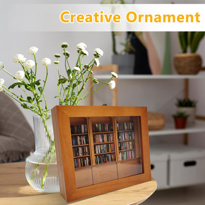 Anxiety Bookshelf, Book Lovers Gifts with 200Pcs Mini Books Miniature Bookcase Ornament