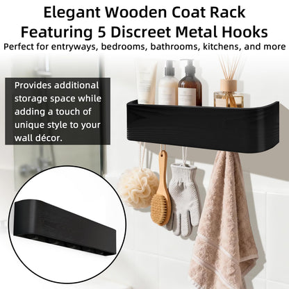 Topfinder Coat Rack with Shelf Wall-Mounted Organizer with 5 Hidden Hooks