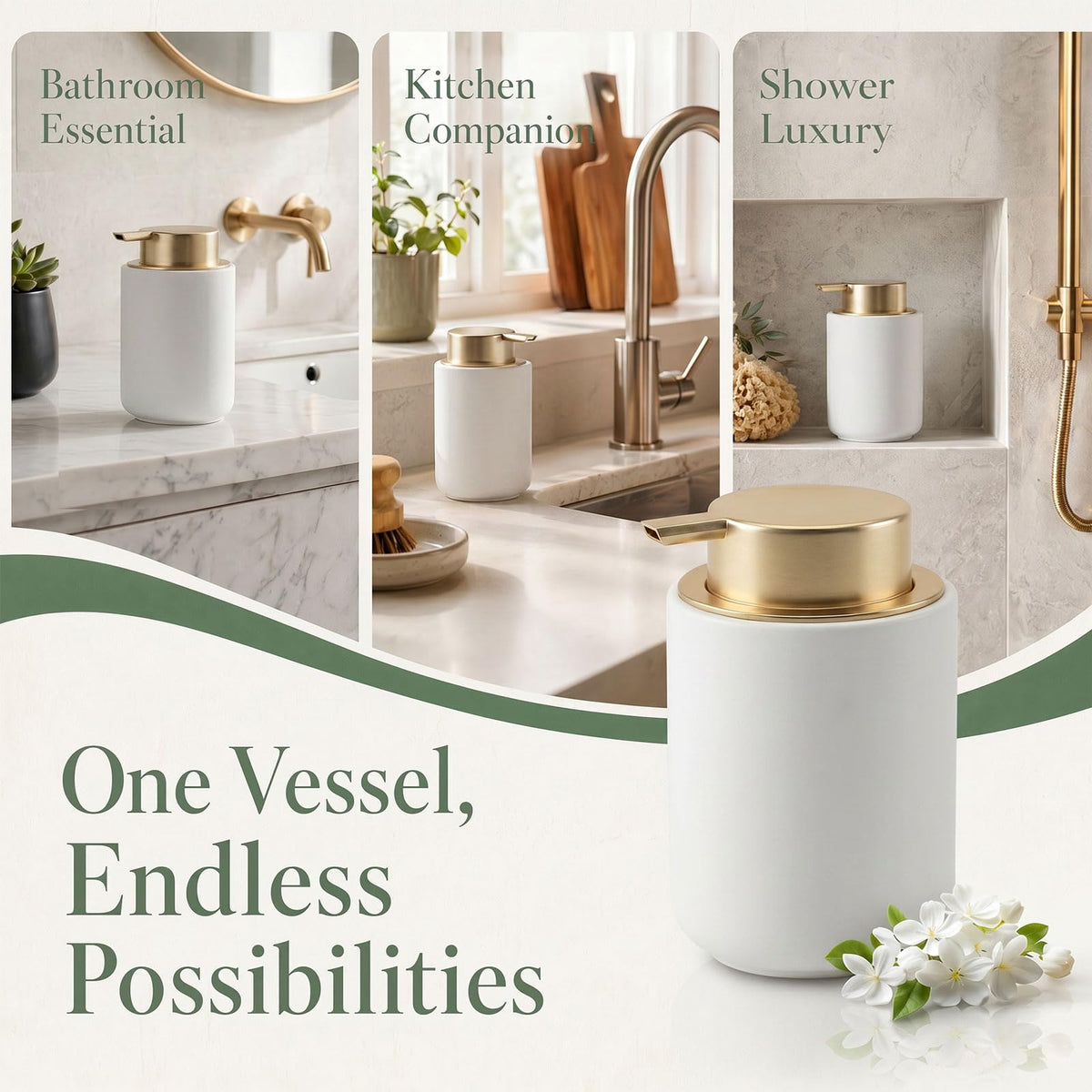 Foaming Soap Dispenser Ceramic - 400ml Foam Hand Soap Dispenser Liquid Dispenser Refillable Hand Lotion Pump Bottles Shampoo Conditioner with Pump