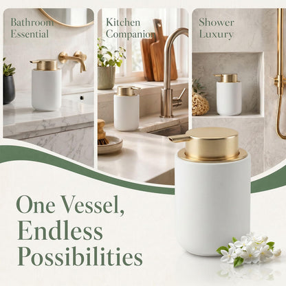 Foaming Soap Dispenser Ceramic - 400ml Foam Hand Soap Dispenser Liquid Dispenser Refillable Hand Lotion Pump Bottles Shampoo Conditioner with Pump