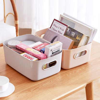 JMYDecor Storage Boxes,Rectangular Box, Set of 3 Plastic Studio Baskets Organiser For Kitchen, Home, Office Bathroom