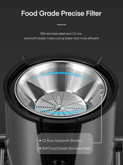 Juicer Machines, FOHERE Centrifugal Juicer Extractor Max Power 800W,Large 3 Feed Chute for Whole Fruit and Vegetables,3 Speed Control, 400w