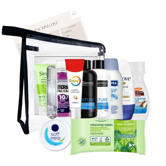 Travel Toiletries for Women, Essentials Travel Toiletries Set for Women, Mini Toiletries Set for Holiday, Hospital, Maternity, Mini Toiletries Airport