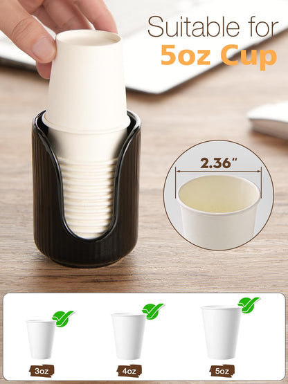 Bathroom Cup Dispenser, 3oz-4oz Ceramic Paper Cup Holder, Small Countertop Mouthwash Dixie Cups Accessories, for Vanity Countertops, Bathroom