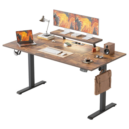 Agilestic Electric Standing Desk, Led & Plug, Movable Monitorstand, 160x80