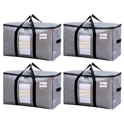 TAILI Moving Bags Silver Heavy Duty Extra Large 4 Pack, Clear Window