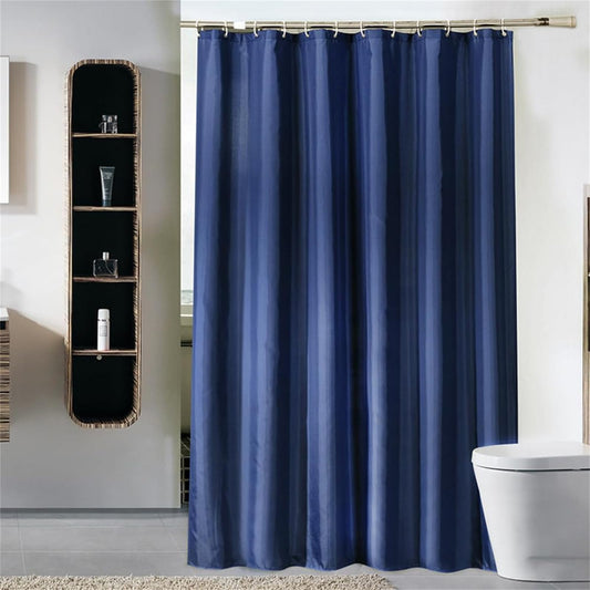 Lkw Ogechi Extra Wide Navy Blue Mildew Proof Shower Curtain 220x200 cm, 200/220/240 CM Drop Waterproof Polyester Bathtub Curtain, Washable Quick