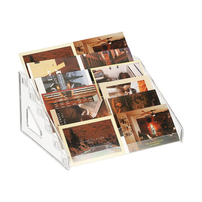 PATIKIL 6 Tier Acrylic Card Display Stand, Portable Postcard Rack Holder Organizer Versatile Display for Trading Cards Baseball PSA Stickers Stamp