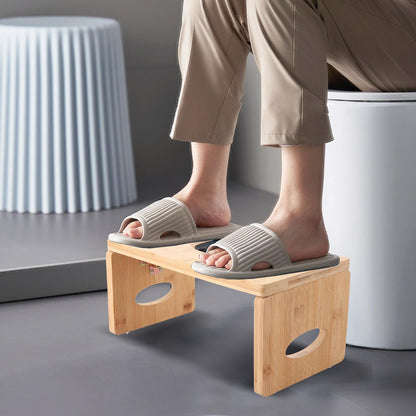 LOPYXBR Bamboo Toilet Stool Squat Adult, 15.7 x 7.9 x 7.3 inch/ 40 x 20x 18.5 cm Poop Stool for Adults, Foldable Bamboo Toilet Step
