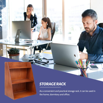 IMIKEYA Multi-Layer Storage Rack Wooden Sundries Organizer Rack for Home Dormitory and Office 13.39 X 11.81 X 6.69 in Smooth Surface 1 Pack