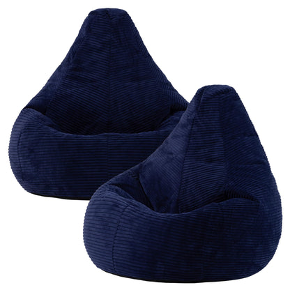 icon Dalton Cord Bean Bag with Filling Included, Set of 2, Blue