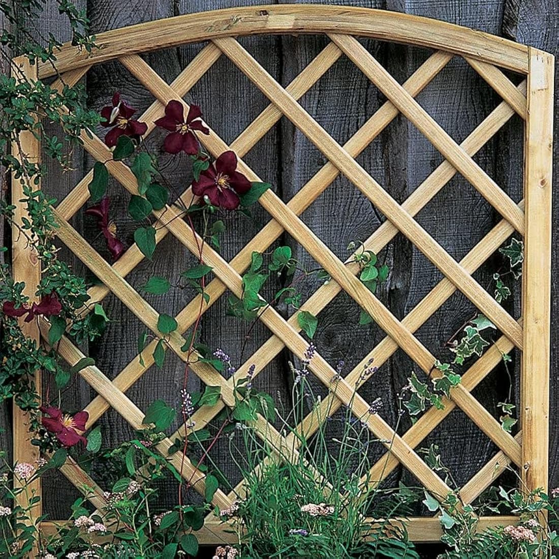 Forest Garden 1.35 m x 1 m Pressure Treated Wooden Toulouse Planter Including Trellis