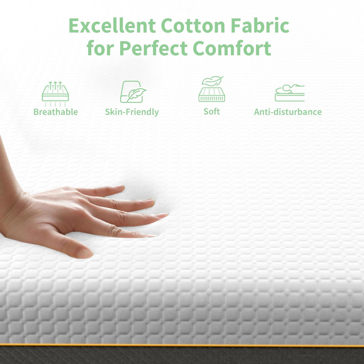 Doubleslee Memory Foam Mattress, 5FT King Mattress, Medium, 150x200x15cm