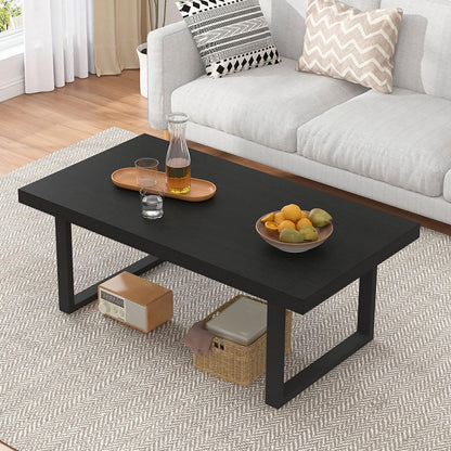 IBF Coffee Table Living Room Wooden Center Coffee Tables 100cm Black Oak