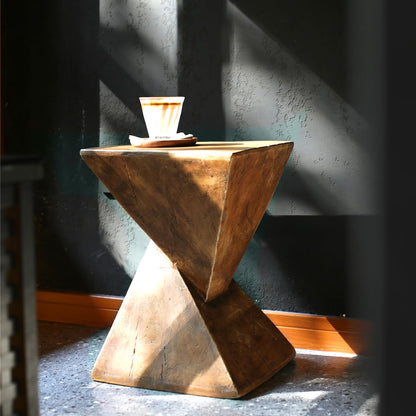 Concrete Art Side Table Lightweight: Modern Accent Table 30.5x30.5x46cm Brown Bedside Sofa Sides Tables Sitting Chair End Table for Living Room
