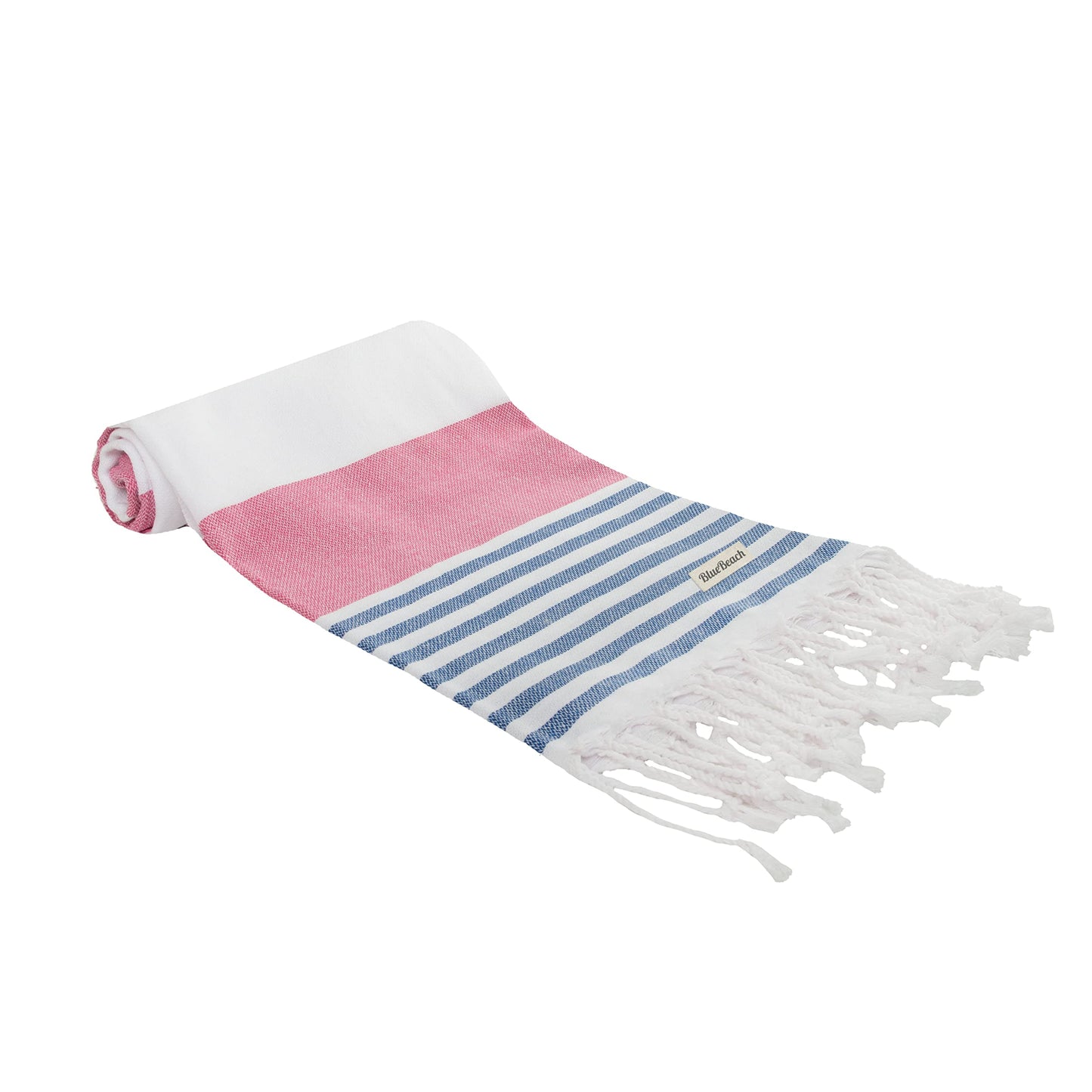 Blue Beach Turkish Towel - 100x180cm Large Turkish Hammam Peshtemal Towel - Super Absorbent, Quick Dry, Lightweight, Compact Towels for Swimming
