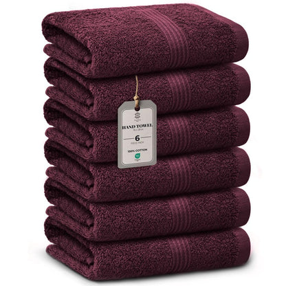 HomeBurg Luxe 6-Piece Towel Set – Soft & Absorbent Cotton, Quick-Drying, Easy Care, 40 x 70 cm, Velvet Wine